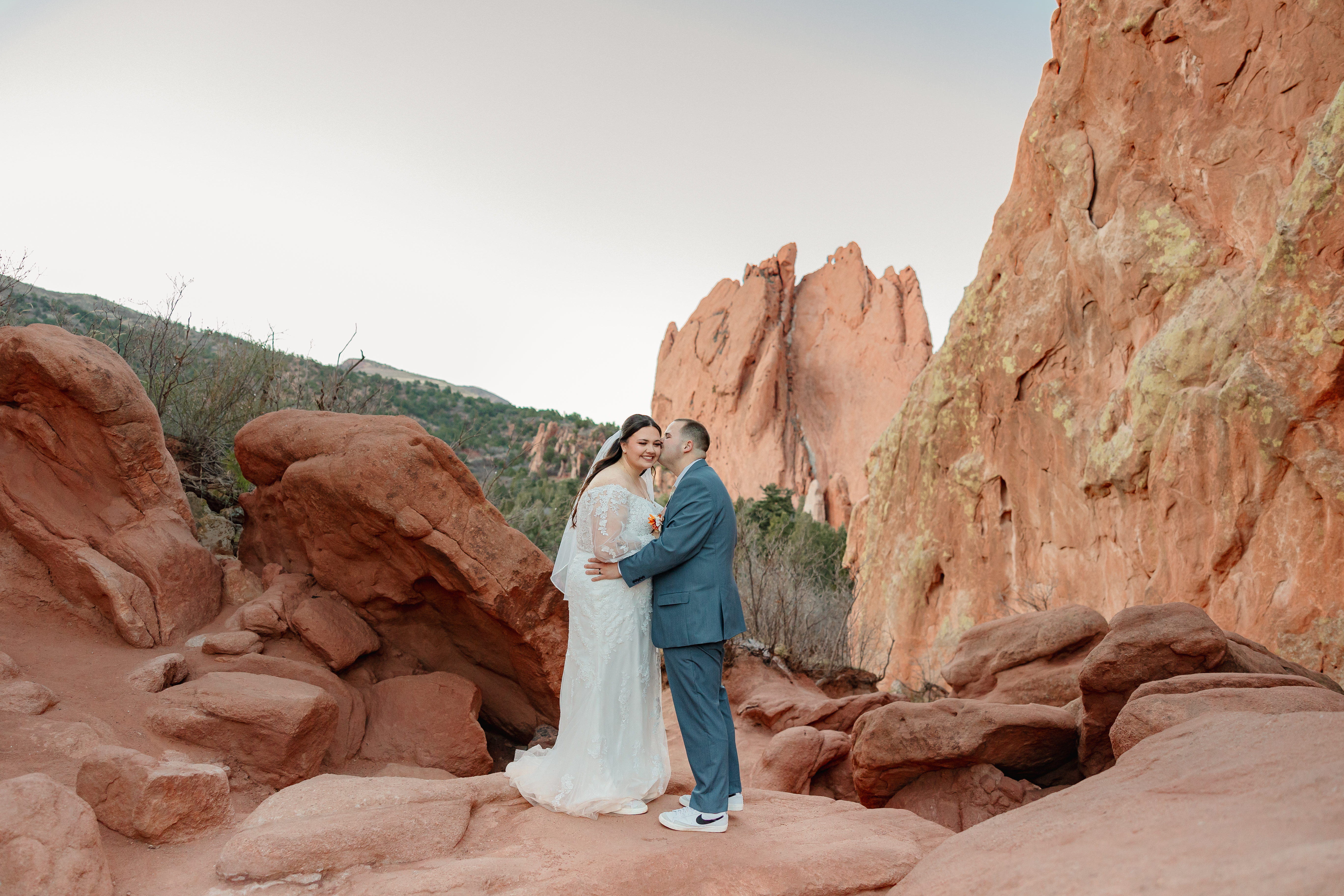 Bride and Groom Elopement Garden of the God's