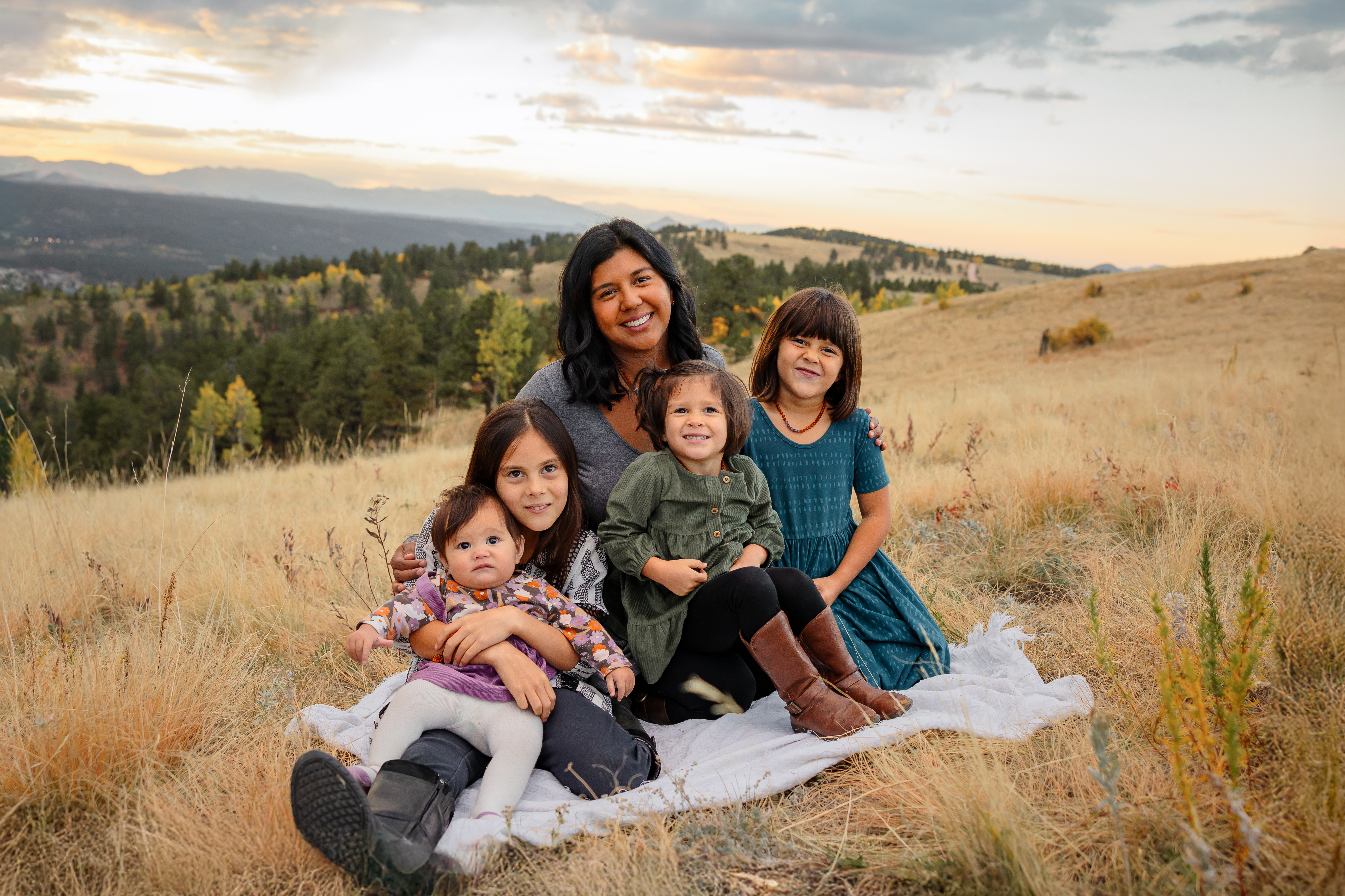 children and mother smiling