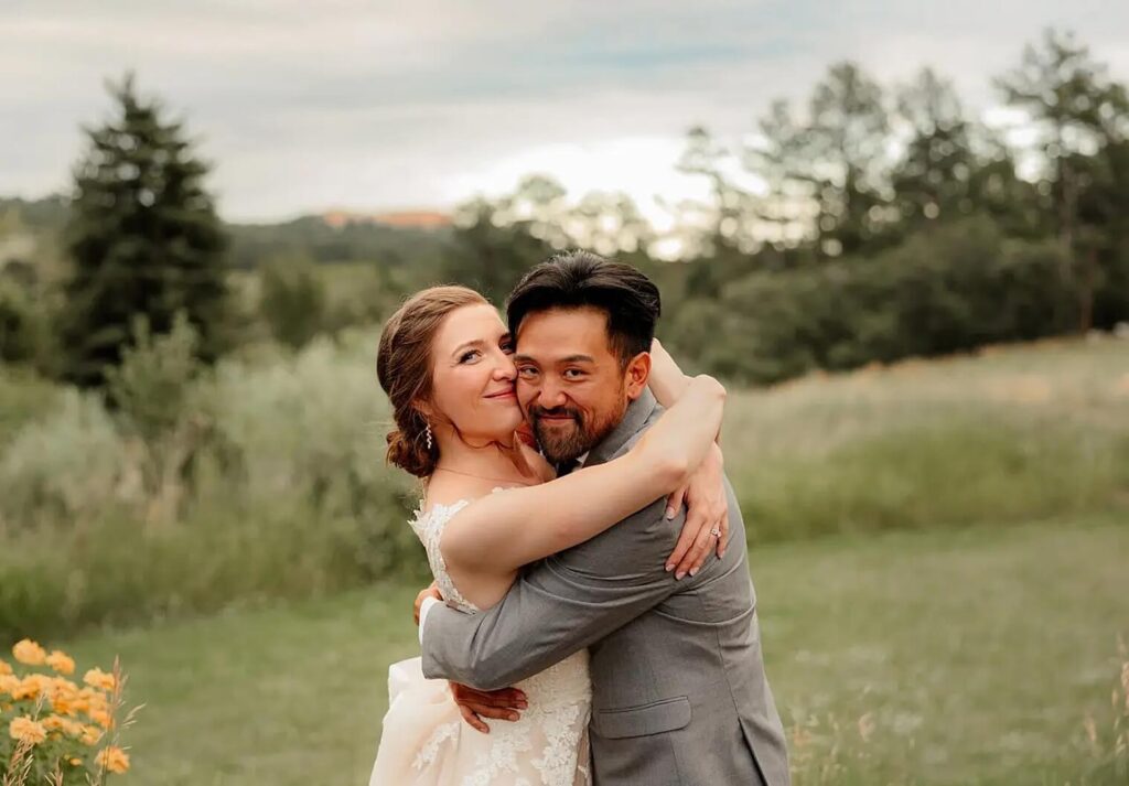 bride and groom portraits on wedding day 