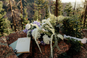 wedding details, vow books, flowers to get married in colorado