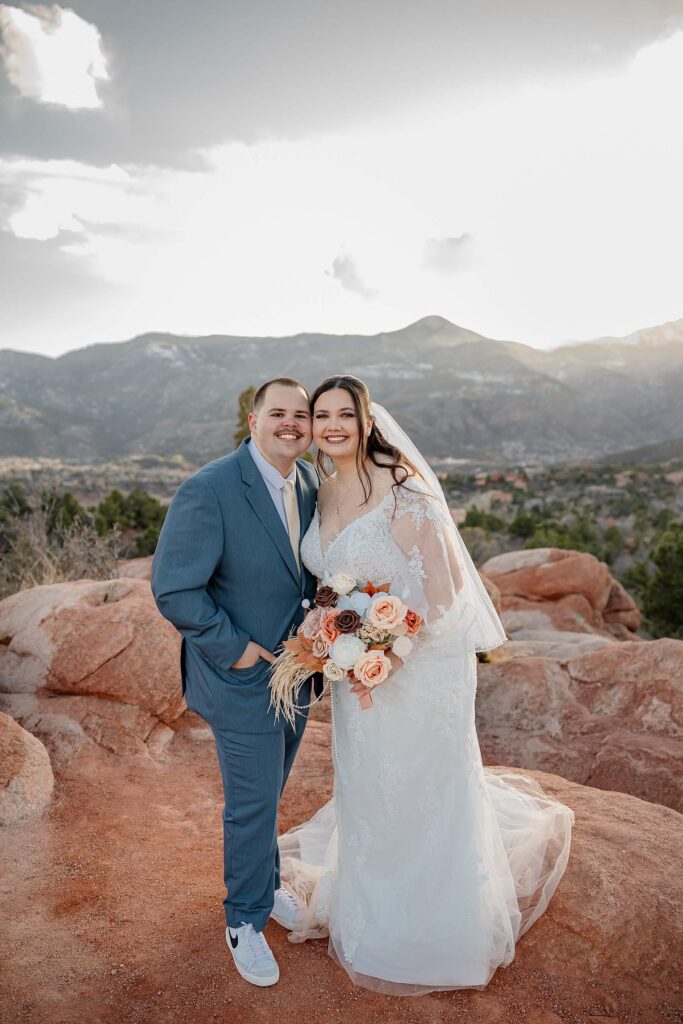 garden of the gods bride and groom portrait