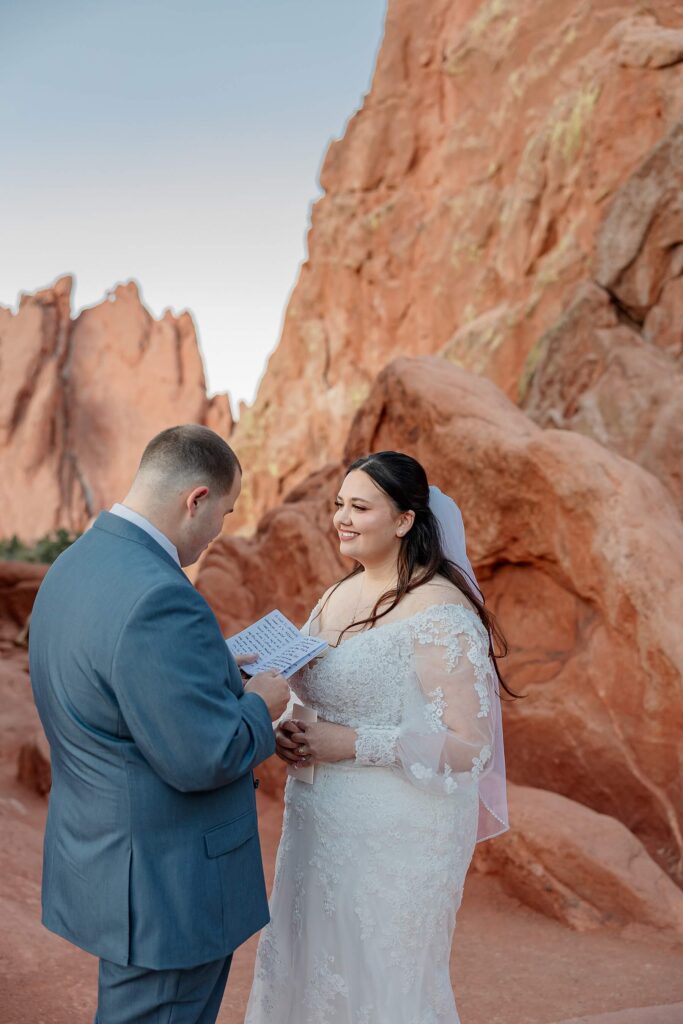 garden of the gods elopement vows